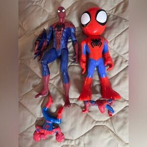 Spider-Man Figurines Mixed Lot Of Four All Sizes
